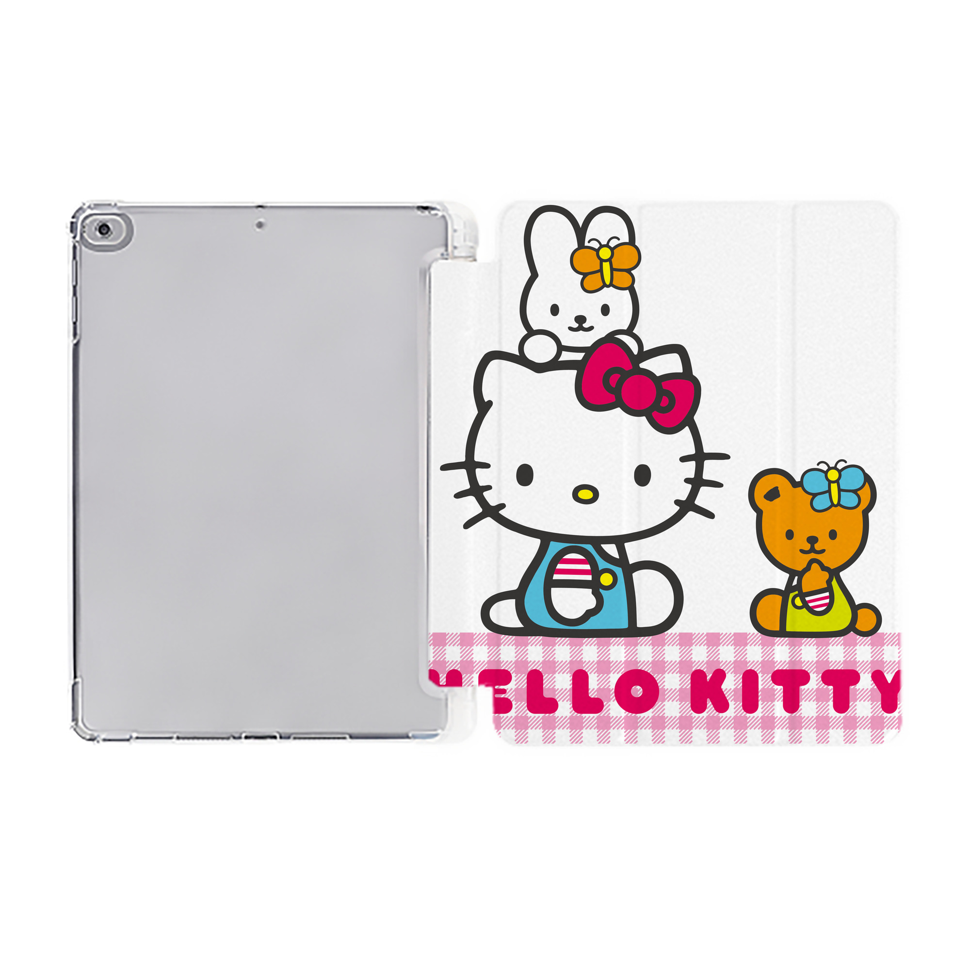 （画像用） Hello Kitty ハローキティ IPad ケース ペン収納付き 三つ折りスタンド PUレザー×シリコン 対応機種9.5/10.5/10.9インチ